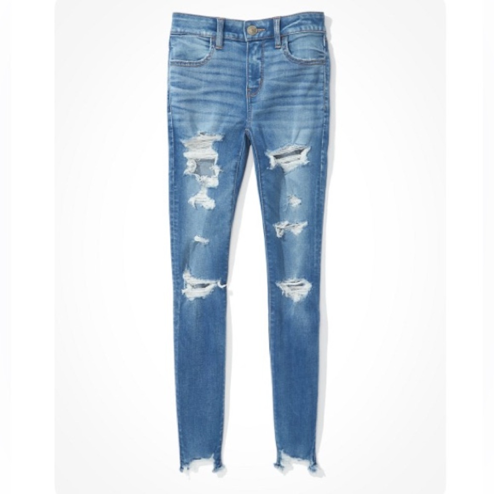 LIKE NEW American Eagle Distressed High Waisted Skinny Jeans